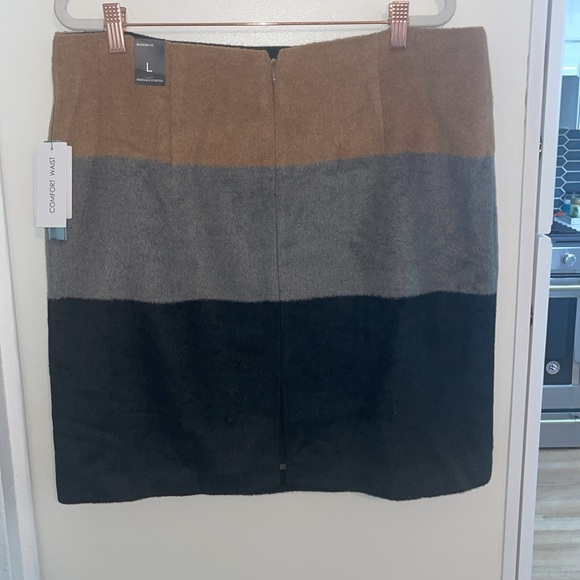 NWT Amanda + Chelsea Colorblock Wool Blend Comfort Waist Stretch Mini Skirt | L - Picture 3 of 12